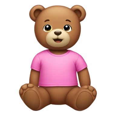 Teddy wearing a pink T-shirt sticker