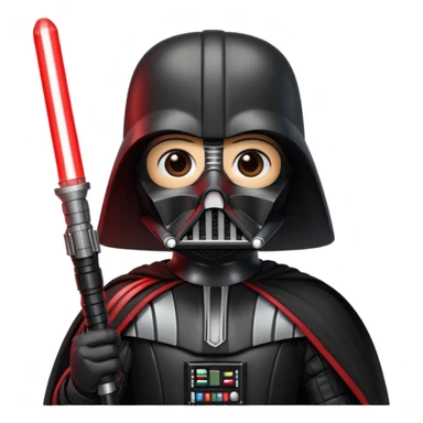 Star Wars Return of the Jedi, Darth Vader with red lightsaber, emoji style sticker