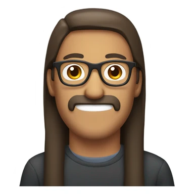 Man with glasses and long straight brown hair eating a wiener  sticker