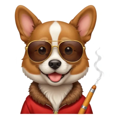 Perro con un cigarro y gafas de sol sticker