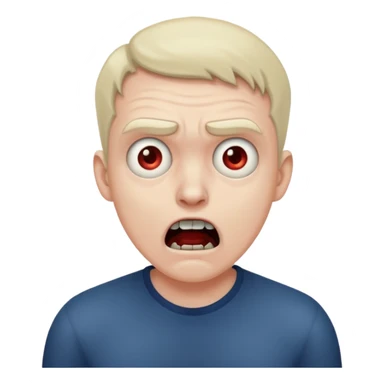 A realistic portrait of a man in horror, waist-length sticker