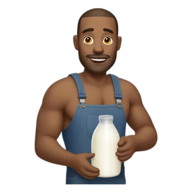 a dad with milk sticker