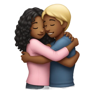 Girl hugging her friend  sticker