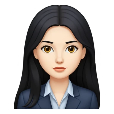 Business woman caucasian long black hair girl sticker