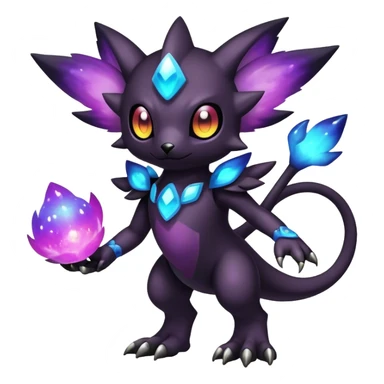 Cute cool colorful dark nebula fantasy-Fakemon-Digimon-animal-hybrid full body sticker
