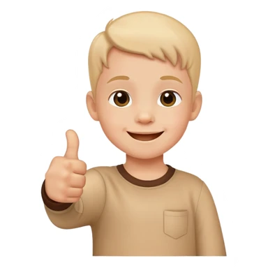 child giving a thumbs up after eating all their food, cheerful and cute sticker