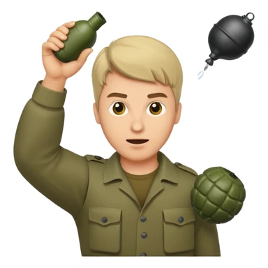 Guy throwing a grenade sticker