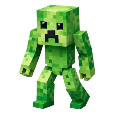 Minecraft Creeper full body, green pixelated monster sticker