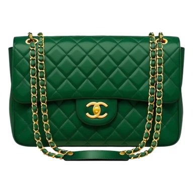 chanel dark green color bag sticker
