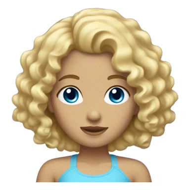 girl with blonde curly hair and blue eyes  sticker