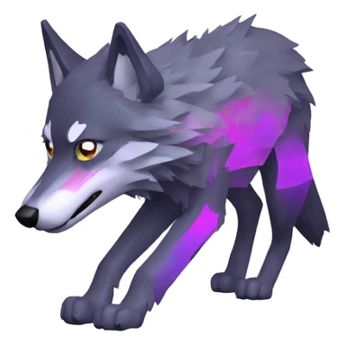 Glitch wolf, glitched  sticker
