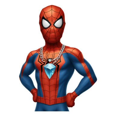 Spiderman with a diamond “238” chain sticker