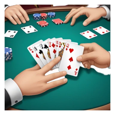 Close-up of hands dealing playing cards on a casino table sticker