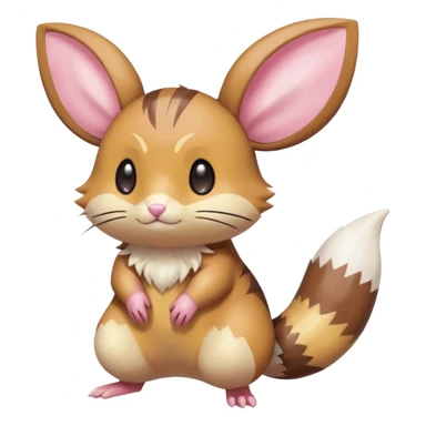 Kawaii Shiny Colorful Pastel Dedenne-Furret-Eevee-fusion Full Body sticker