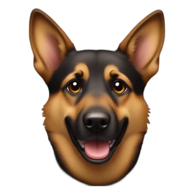 Black and brown alsatian with a crazy face and the tongue outside sticker