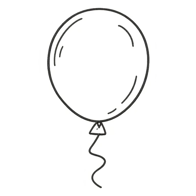 hand-drawn outlined balloon, playful sticker