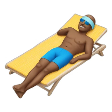 white man laying in sunbed sticker