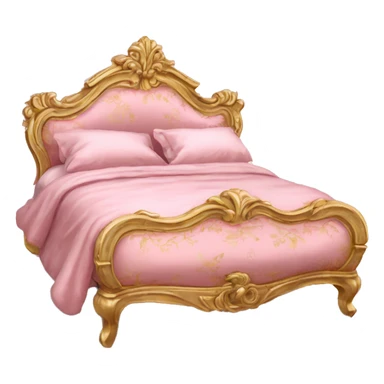 vintage pink and gold rococo bed sticker