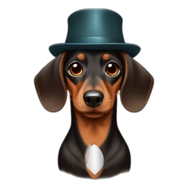 Dachshund brown, doctor hat sticker