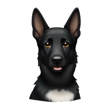 Black German shepherd dog with half a side white face  sticker