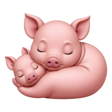 Sleeping Piglet – tiny pink pig curled up, eyes closed sticker