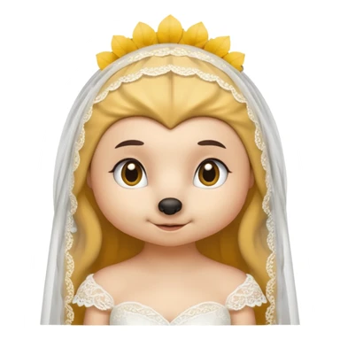 bride hedgehog yellow sticker
