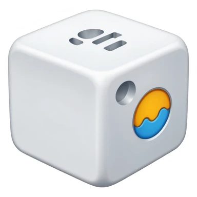 create an image of a die with no numbers sticker