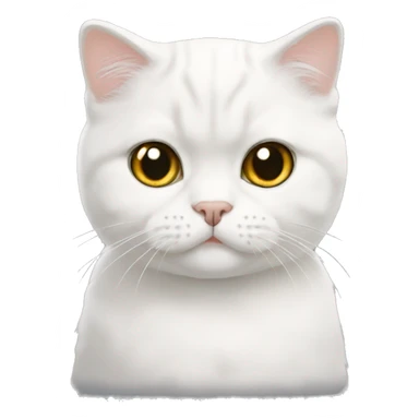 White scottish fold cat sticker