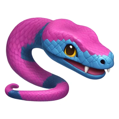 Serpiente y rosa azul sticker