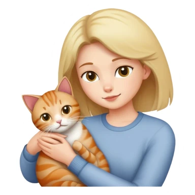 person petting a cat sticker