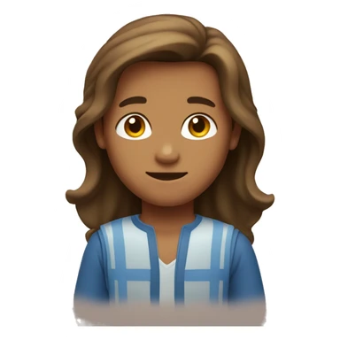 Boy with long brown hair and tanned skin sticker