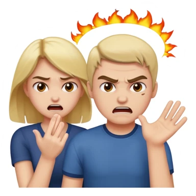 A girl slap his boyfriend  sticker