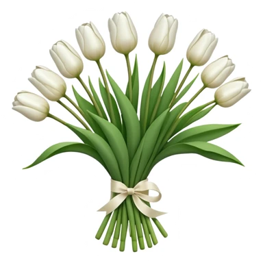 White tulips bouquet sticker