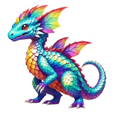 Elemental Exotic Colorful Fantasy Pokémon-Fakémon-hybrid-creature (full body) sticker