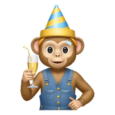 changuito con overol en una fiesta sticker