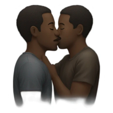 Black man kissing sticker