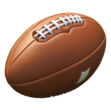 Cinematic Realistic image of a rugged rugby ball with detailed leather textures and precise stitching, rendered against a sunlit field backdrop with dynamic natural lighting that emphasizes its robust character sticker