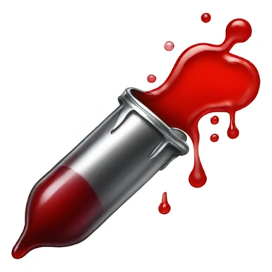 Bullet dripping in thin red liquid sticker