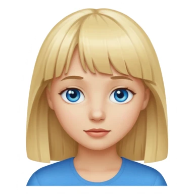 Blonde girl with bangs and blue eyes sticker