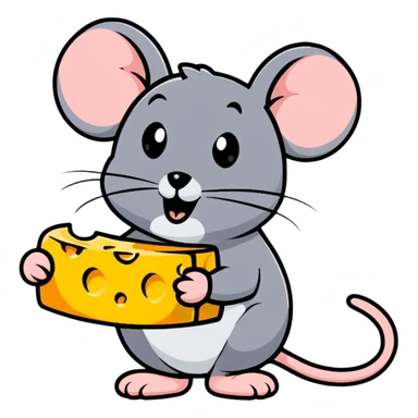 Jerry mouse enjoying a large piece of swiss cheese sticker