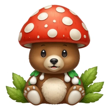 Mushroom in a bear sticker