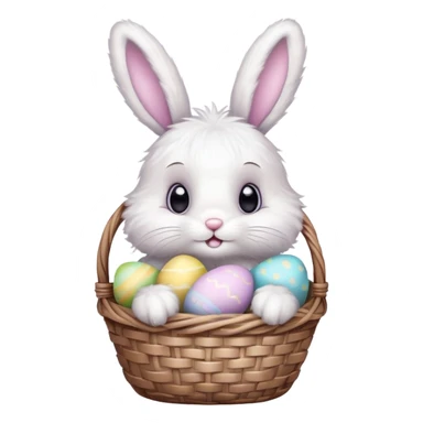 Easter bunny with basket ￼ sticker