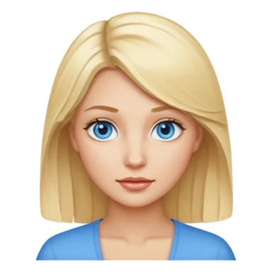 Make me a blonde woman with blue eyes  sticker