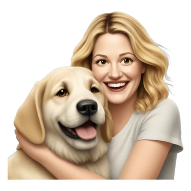 Drew Barrymore With Her Dog Douglas  sticker
