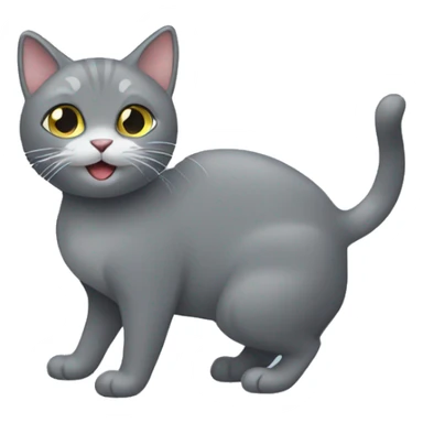 Grey cat playing with catnip sticker