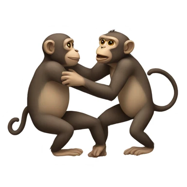 monkeys wrestling eachother sticker