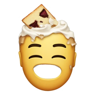 Emoji with a smashed cake in face sticker