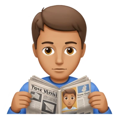 man Folding newspaper sticker