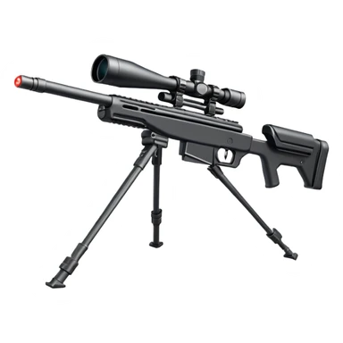 Mini ICBM launching lightweight sniper rifle wire stock, extended mag, assassin, bipod, laser sticker