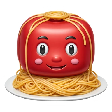 Jeff Koons style spam meatball spaghetti art sculpture  sticker